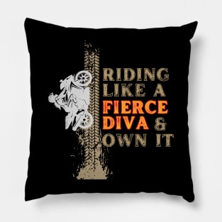 Rider fierce diva Pillow