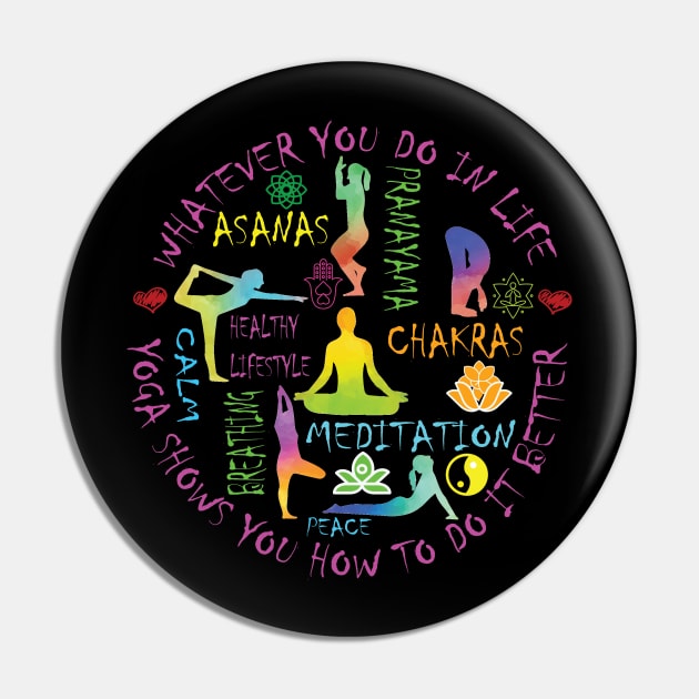 Yoga Meditation Trainer Chakra Asanas Yogi T shirt and Gift Items Pin by Envision Styles