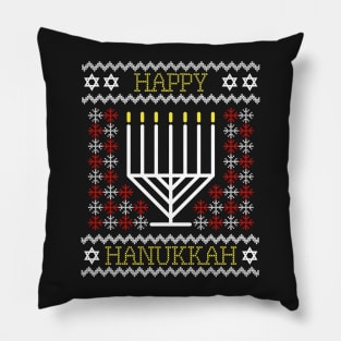 Happy Hanukkah Ugly T Shirt for Men & Women Pillow