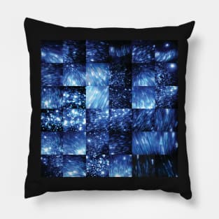 Blue Glitter - Video Stills Grid Pillow