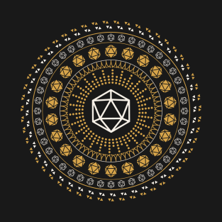 Geometric D20 Dice Pattern Tabletop RPG T-Shirt