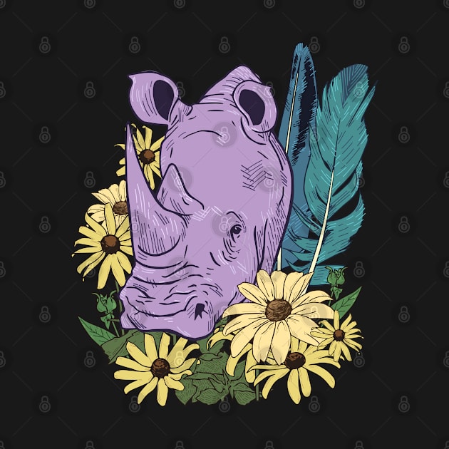 Lavender Rhino by theartfulscientist