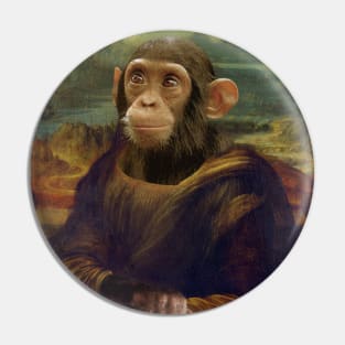 Mona Lisa Chimpanzee Pin