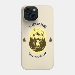 The Cascade Range Camp Hike Climb - Yellow Phone Case