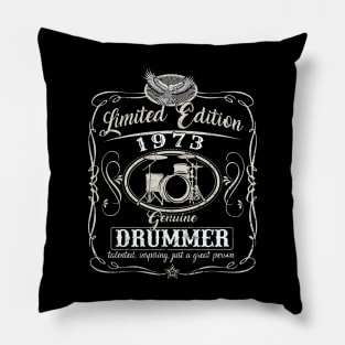 Vintage 1973 Drummer Birthday Musician Limited edition 1973 Pillow