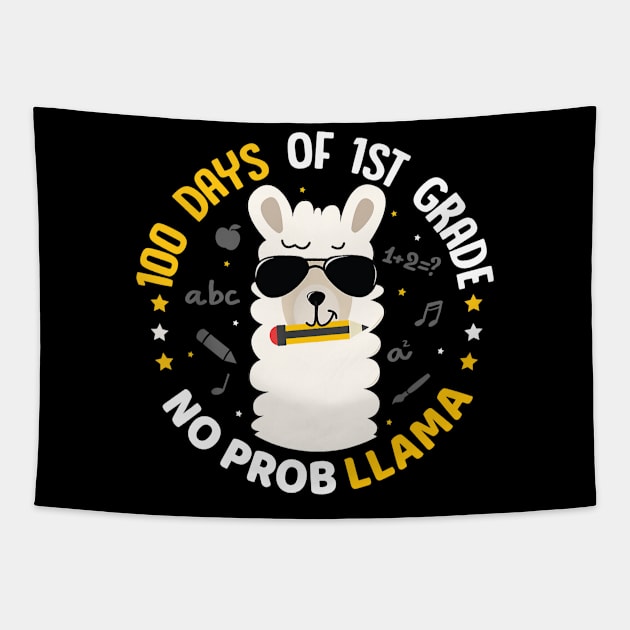 100 Days of School Llama Girls 1st Grade No Prob Costume Boy Tapestry by Manonee