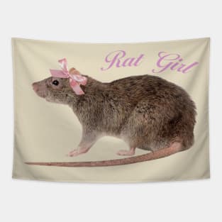 Rat Girl Pink Ribbon Bow Coquette, Y2k Graphi Tee, 90s Tee, Coquette Aesthetic Top, Trending Shirt Tapestry
