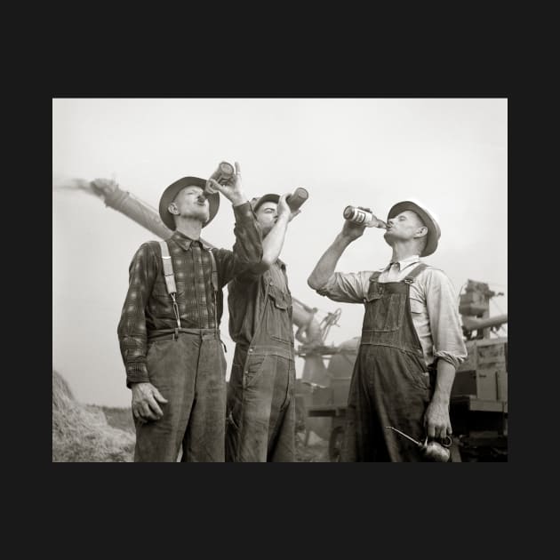 Farmers Drinking Beer, 1941. Vintage Photo by historyphoto