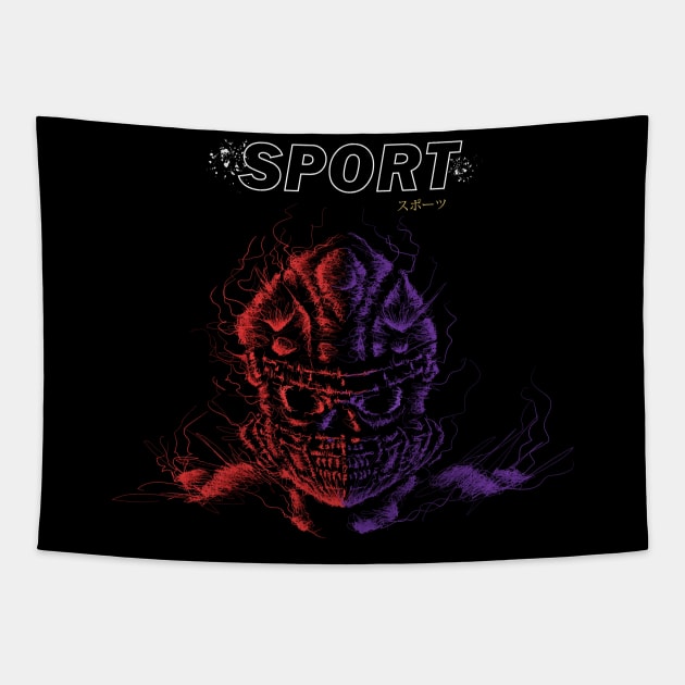 Scribble Sport Skull Tapestry by scribble13