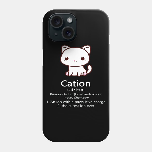 Cute Science Cat T Shirt Cation Chemistry Pawsitive Element Phone Case by klausgaiser