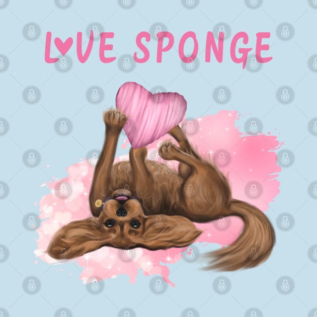 Ruby Cavalier King Charles Spaniel Love Sponge by Cavalier Gifts