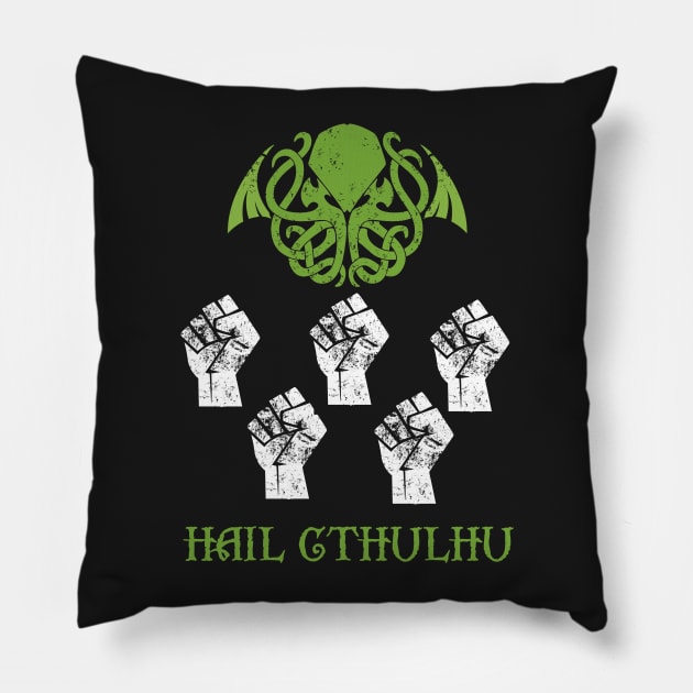 Hail Cthulhu Pillow by Zefkiel