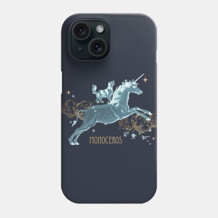 Blue Medieval Unicorn constellation Phone Case