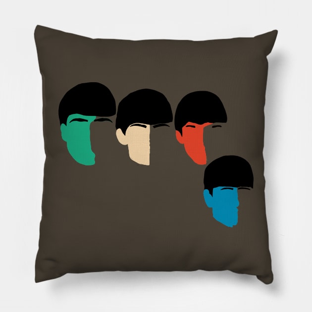 Beatles Silhouette Faces Pillow by logoarts