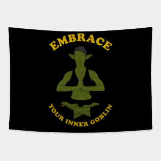 Embrace Your Inner Goblin - Female Goblin Yoga Tapestry