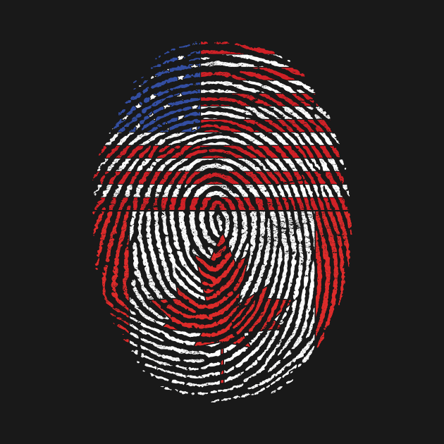 Canadian Maple Leaf US Flag American Fingerprint Canada by shirtsyoulike