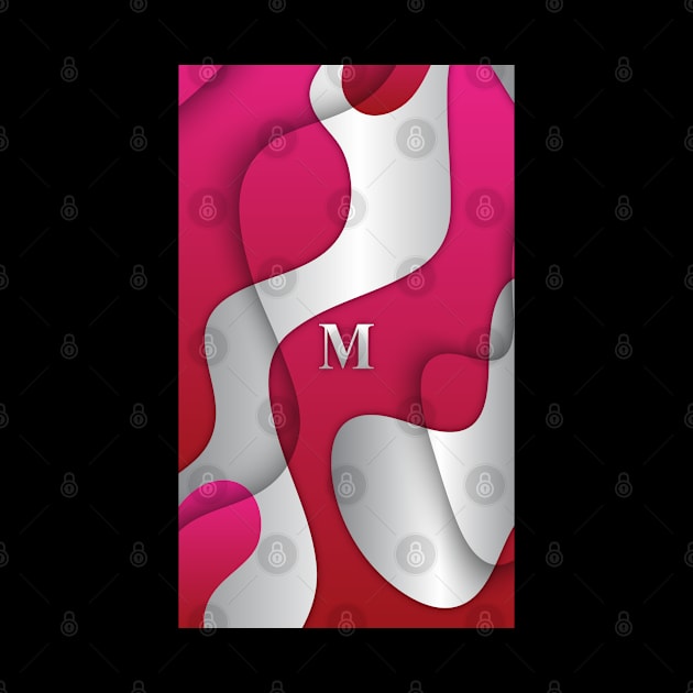 Personalized M Letter on Pink & White Gradient, Awesome Gift Idea, iPhone Case by PRINTPOSE