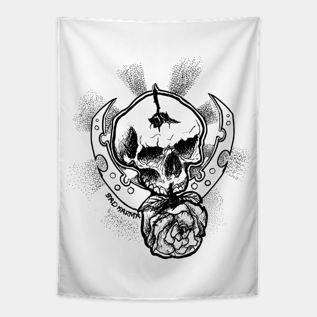 Skull Art Design, Karma fucks everyone Tapestry by Lenny241