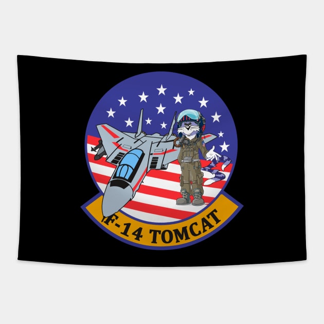 Grumman F-14 Tomcat - Aircraft Stars and Stripes Tapestry by TomcatGypsy