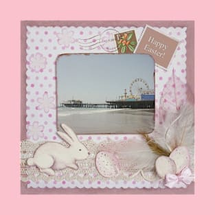 Happy Easter Santa Monica Pier Greeting T-Shirt