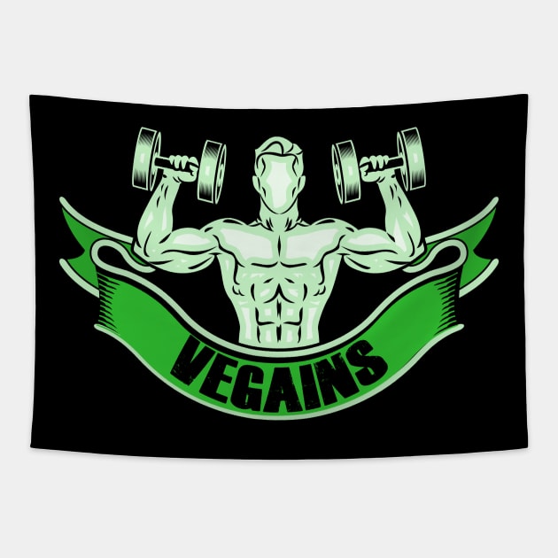 Vegan Muscle Power Tapestry by zellaarts