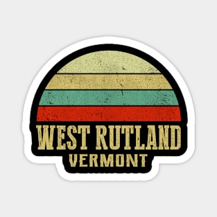 WEST RUTLAND VERMONT Vintage Retro Sunset Magnet