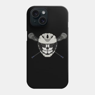 Lacrosse crew Jolly Roger pirate flag (no caption) Phone Case