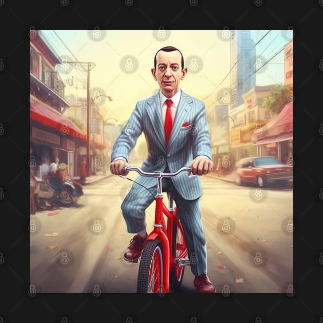 pee wee herman on bike by Maverick Media