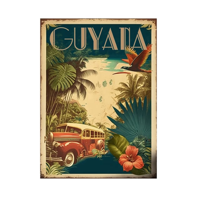 Guyana Vintage Travel Art Poster by OldTravelArt