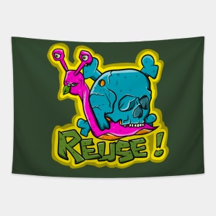 Reuse Recycle Funny Cartoon Snail Tapestry