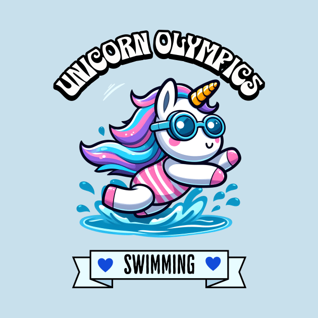 Swimming Unicorn Olympics 🏊🏻‍♀️🦄 - Dive into Cuteness! by Pink & Pretty