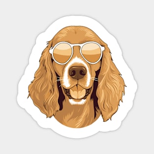 Golden Summer dog in sunglasses 3 Magnet