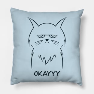 Annoyed cat (Black) Pillow
