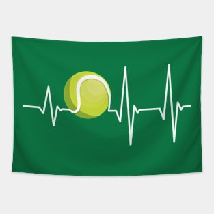 Funny Heartbeat Tennis Ball Players Sports Fan Gift Tapestry
