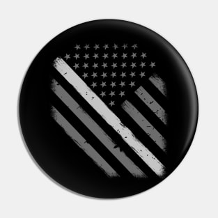 Thin Silver Line Flag - Prison Officer Gift Pin