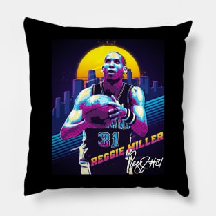 Reggie Miller Choke Sign Basketball Legend Signature Vintage Retro 80s 90s Bootleg Rap Style Pillow