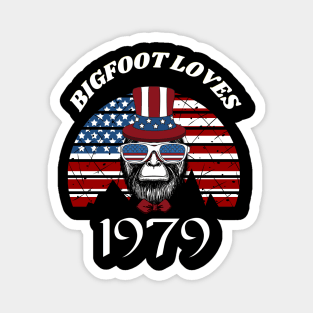 Bigfoot loves America and People born in 1979 Magnet