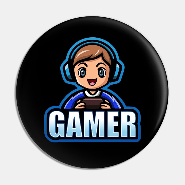 GAMER BOY Blue Pin by Briansmith84