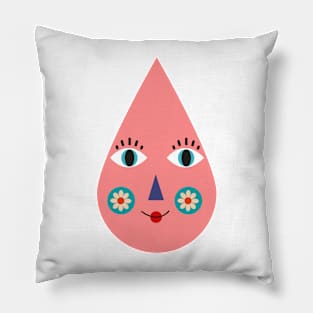 Cute funny happy smiling smiley face raindrop winter rain design for kids girls Pillow