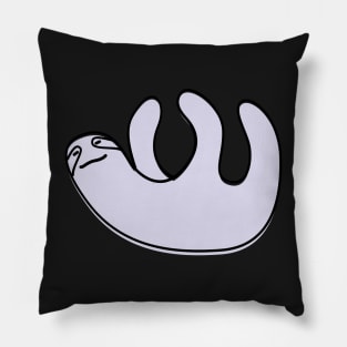 Cute Silly Simple Minimalist Pastel Purple Sloth on Pink Pillow