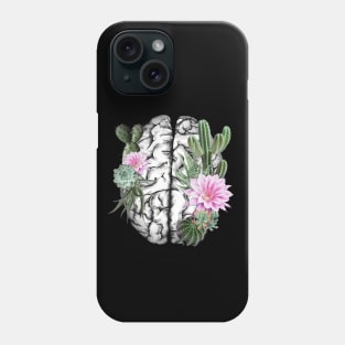 Brain human anatomy,succulents plants, mental Phone Case