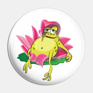 Lazy Fred the Frog Pin