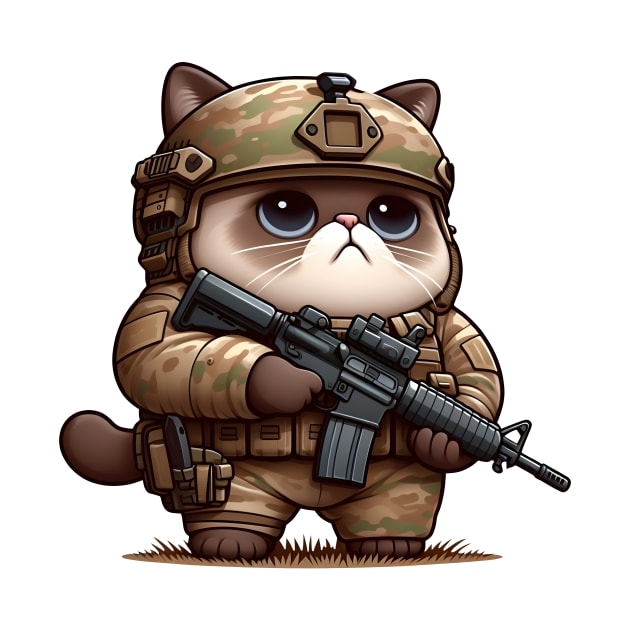 Tactical Cat by Rawlifegraphic