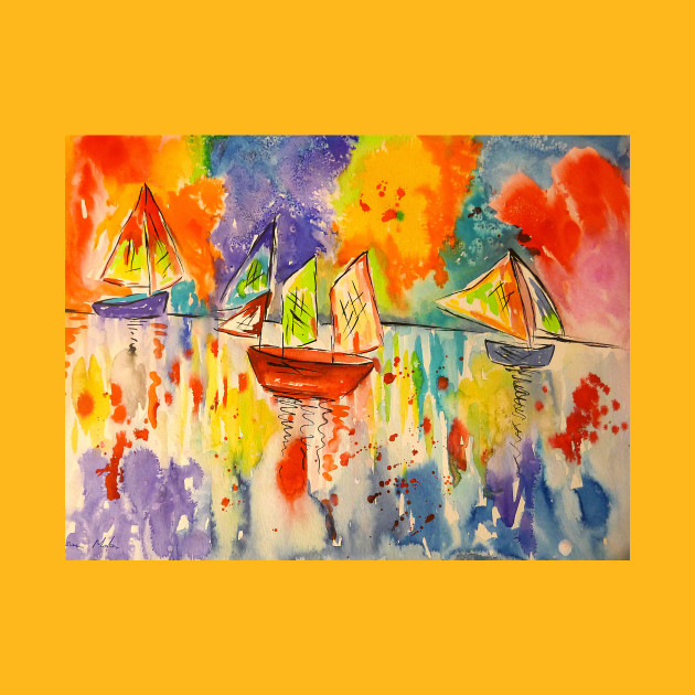 Colourful Sailing Boats At Sunset Sailing Boat T Shirt Teepublic