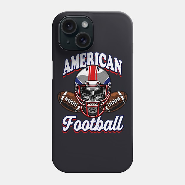 American Football Skull Phone Case by Foxxy Merch