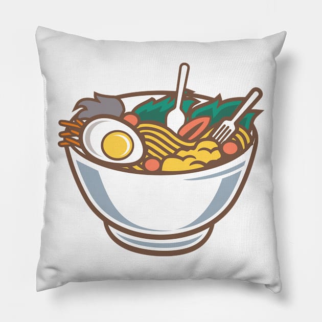 Bowl noodles food Pillow by ShirtyLife