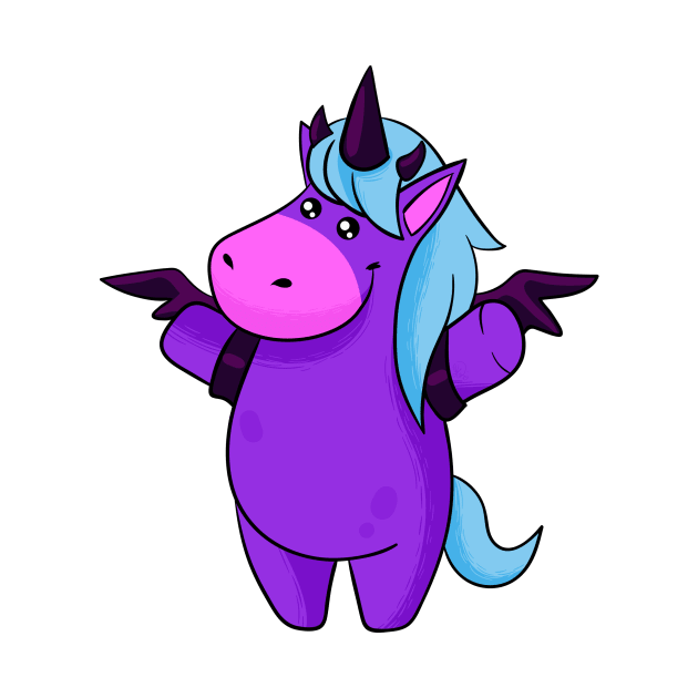 Unicorn in Bat Costume by KPrimeArt