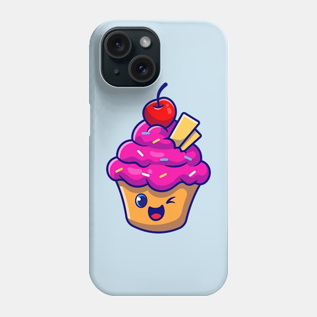 Cute Cup Cake Cartoon Phone Case by Catalyst Labs