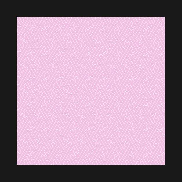 Traditional Japanese Sayagata Geometric Pattern in Pastel Pink/Purple by Charredsky