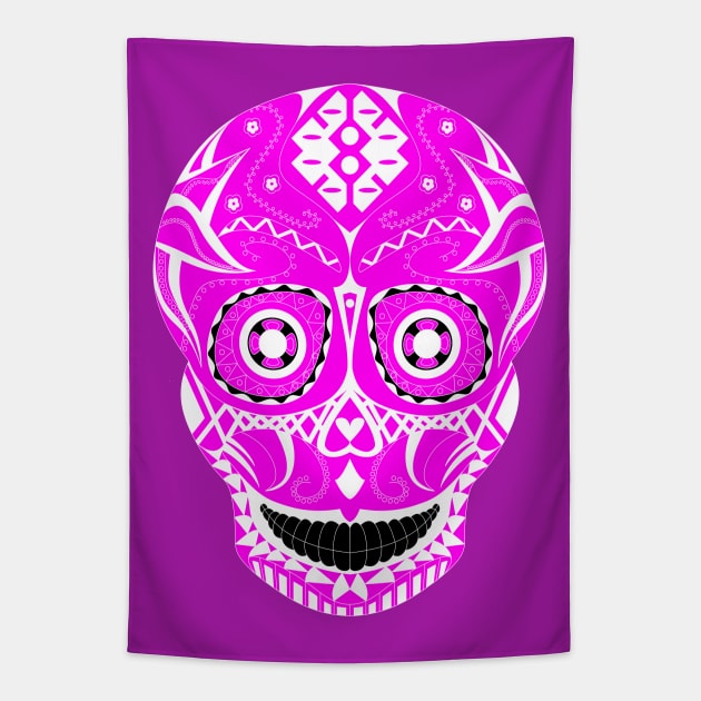 pink catrina sugar skull ecopop Tapestry by jorge_lebeau